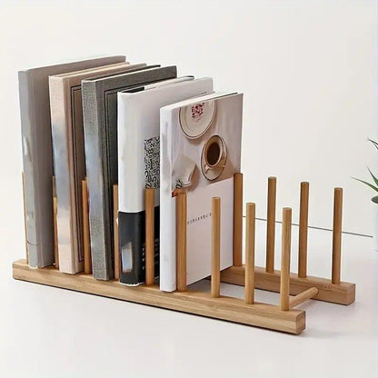 Serene Bamboo Book Organizer